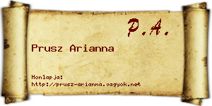Prusz Arianna névjegykártya